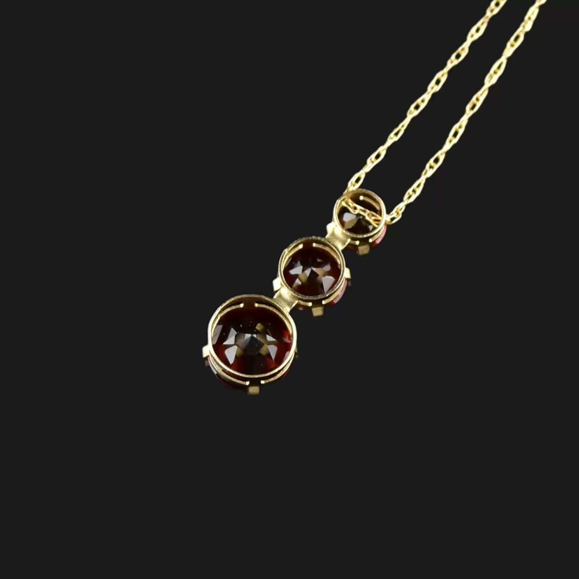 10K Gold Garnet Journey Pendant Necklace