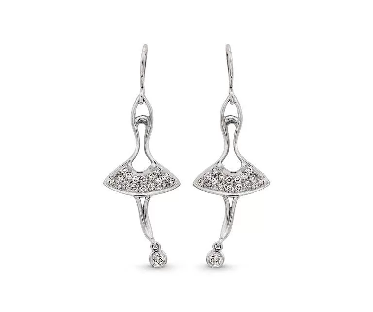 18ct White Gold Dance Inspired Diamond Earrings