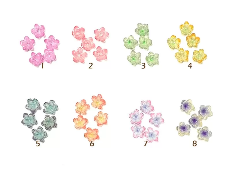 3D Gradient Flower Nail Art Decoration - 5 pcs