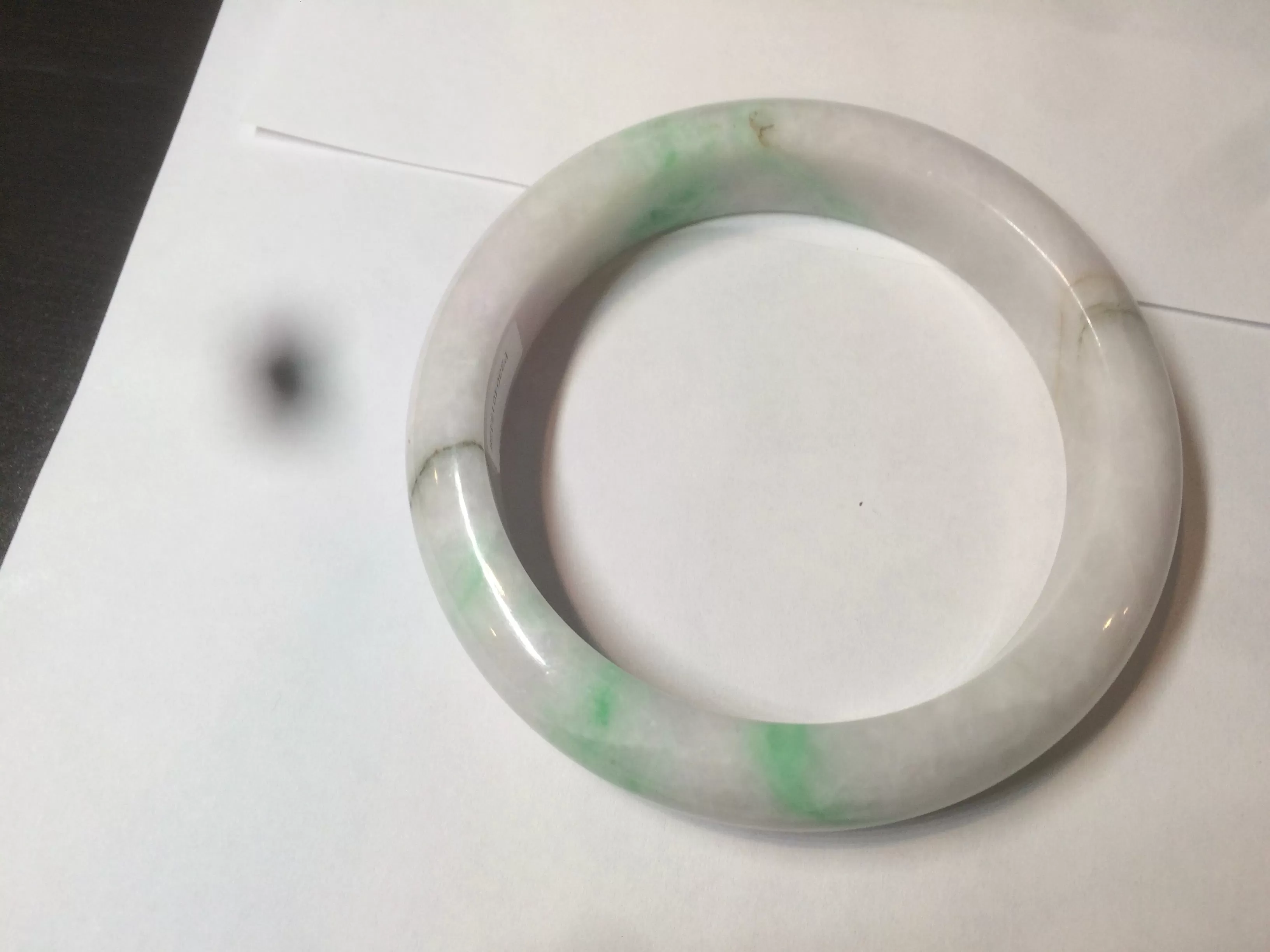 61.8 mm certified type A 100% Natural sunny green/purple/white Jadeite Jade bangle AX103-5428