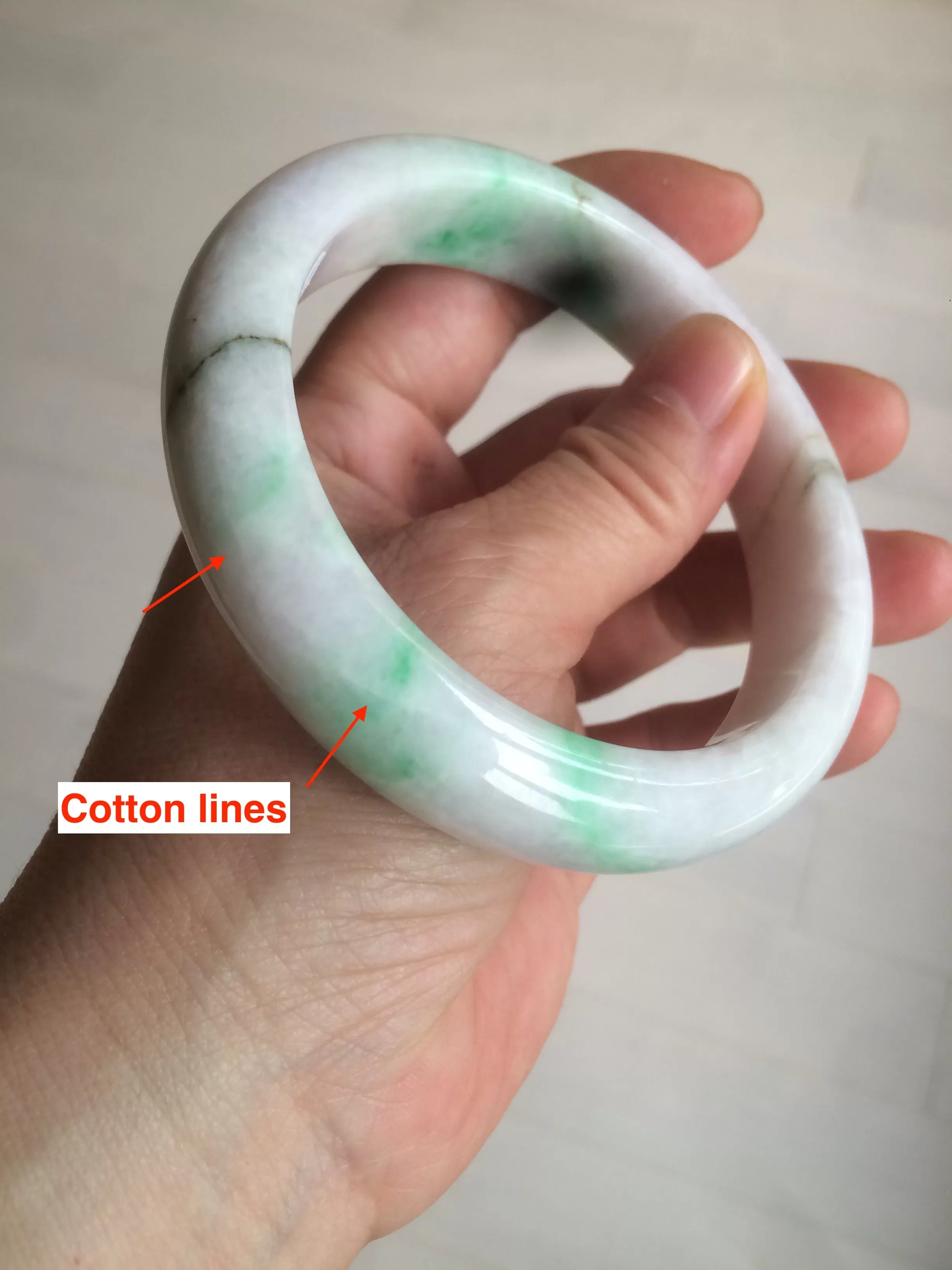 61.8 mm certified type A 100% Natural sunny green/purple/white Jadeite Jade bangle AX103-5428