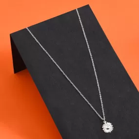 925 Pure Sterling Silver Daisy Pendant Necklace For Women