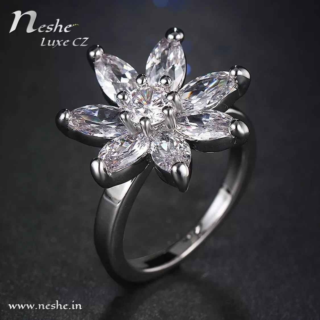 AAA CZ Delicate Flower Ring - 2 Sizes