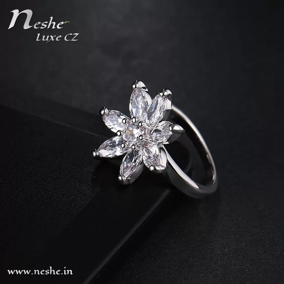 AAA CZ Delicate Flower Ring - 2 Sizes