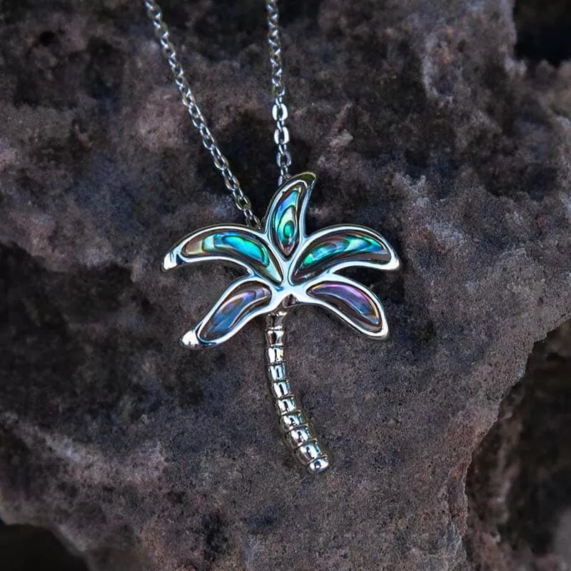 Abalone Palm Tree Pendant