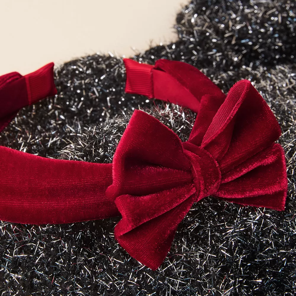 Accessorize London Girl's Rad Velvet Bow Alice Hair Band