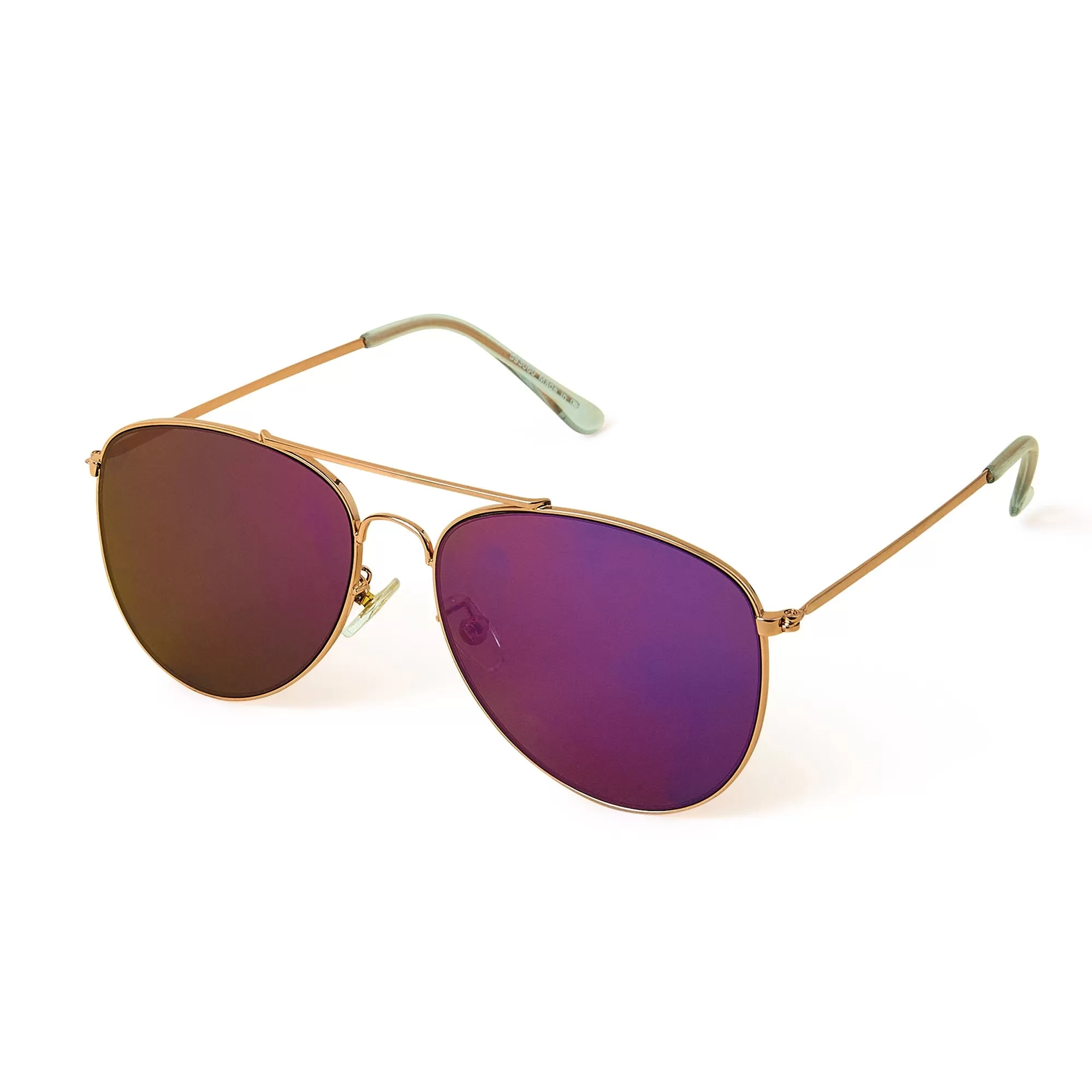 Accessorize London Women's Mirrored Lens Aviator Sunglasses