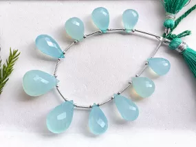 Aqua Blue Onyx Faceted Drops