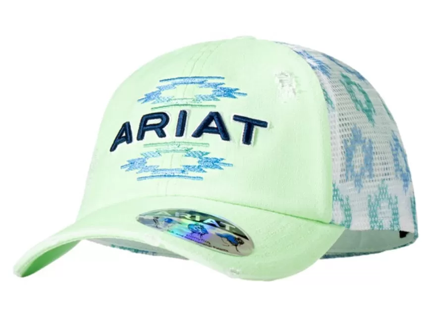 Ariat Western Hat Womens Cap Ponyflow Embroidered Neon Green