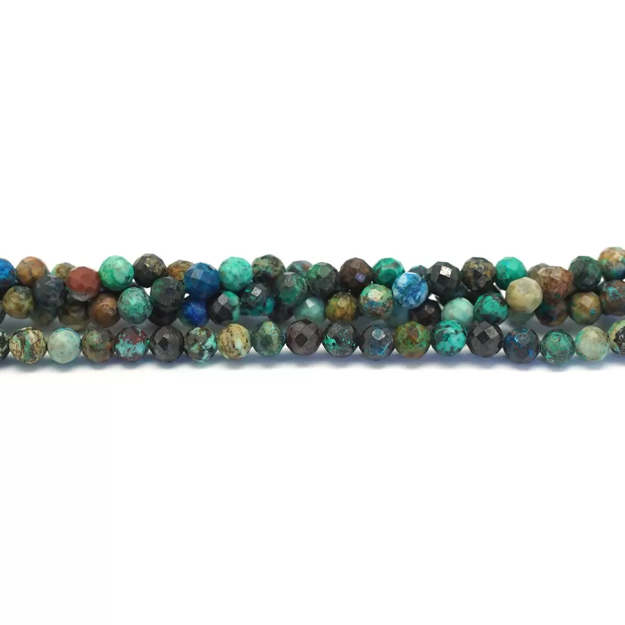 Azurite 4mm Faceted Round - 15-16 Inch