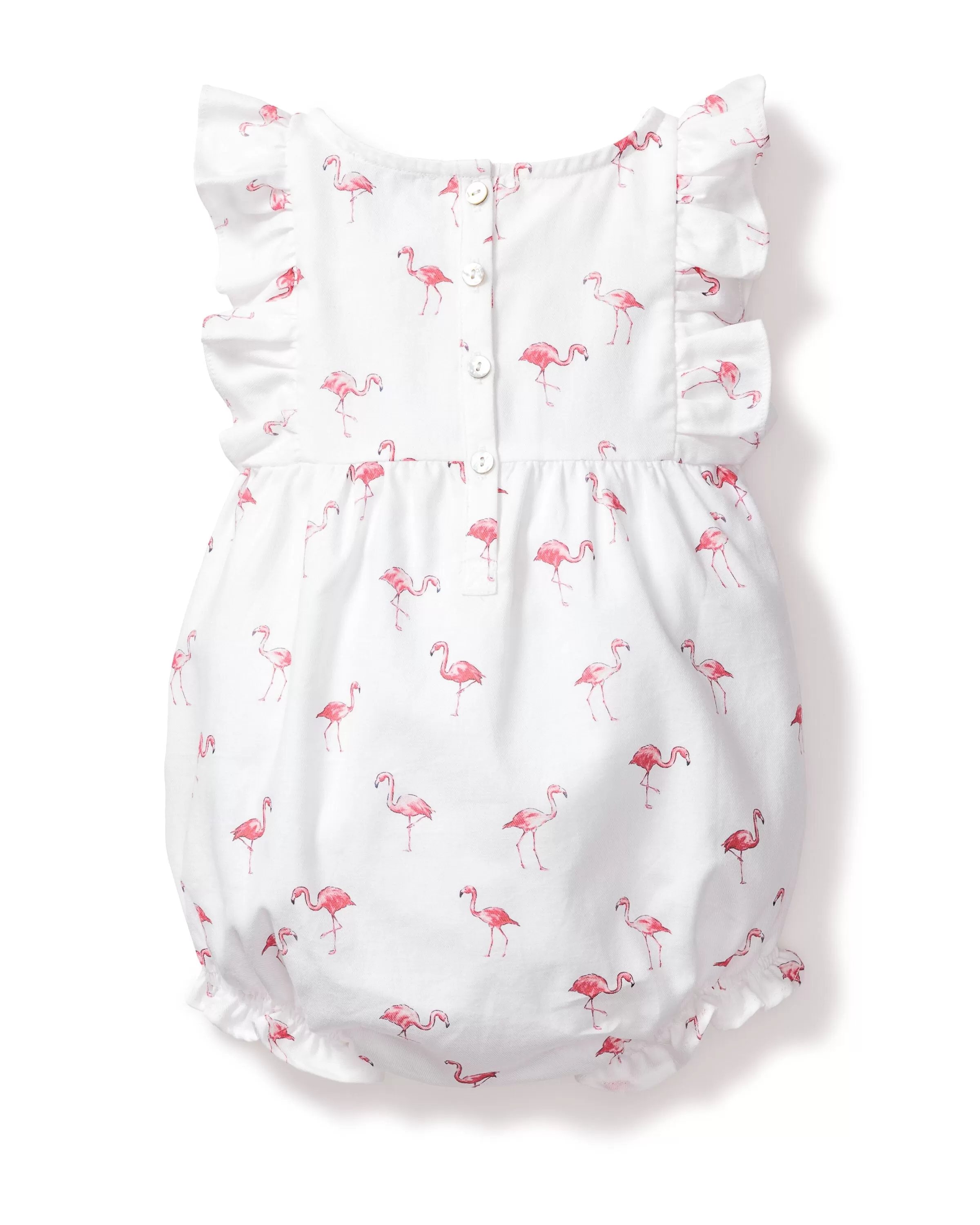 Baby's Twill Ruffled Romper | Flamingos