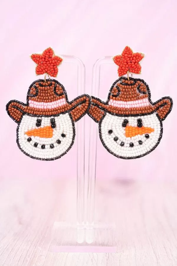 Beaded Christmas earrings