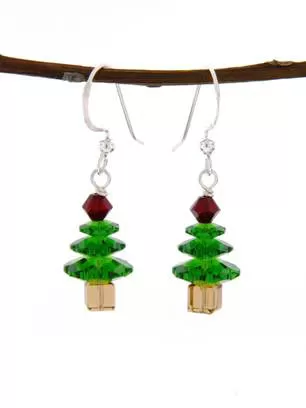 Beaded Holiday Tree Dangles