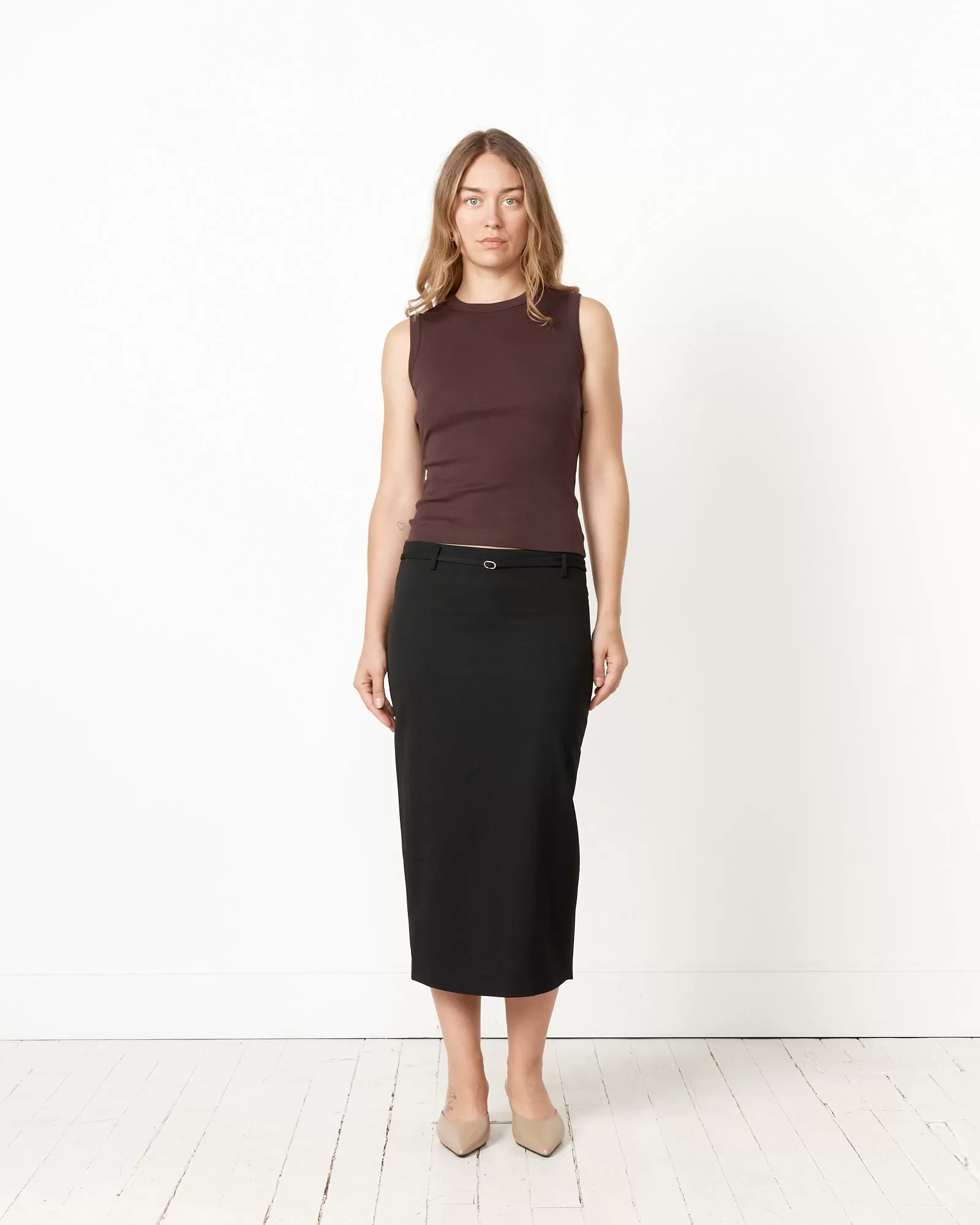 Belted Pencil Skirt