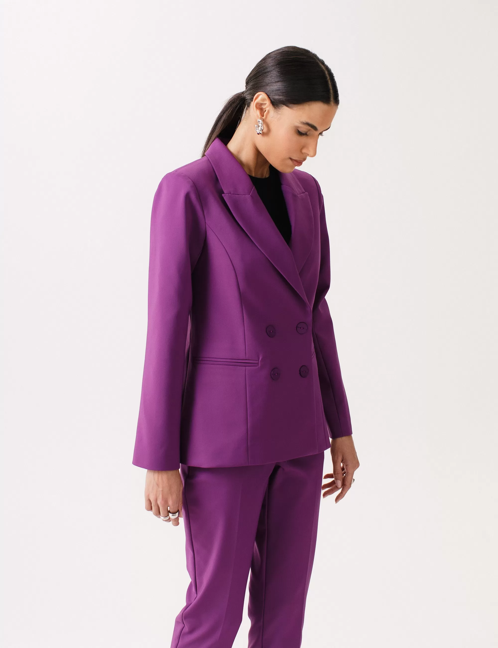 BLAZER UNIQUE CHIC 0048001 ROXO SILVIA SARJA POLIAMIDA