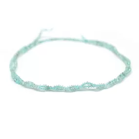 Blue Apatite Light 1x2mm Faceted Saucer - 15-16 Inch - CLEARANCE