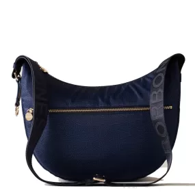 Borsa Donna a Tracolla BORBONESE Luna Bag Middle linea Jet Op in Nylon Blu