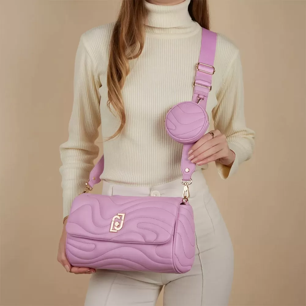 Borsa Donna a Tracolla LIU JO Better Trapuntata Rosa Lavanda con Charm