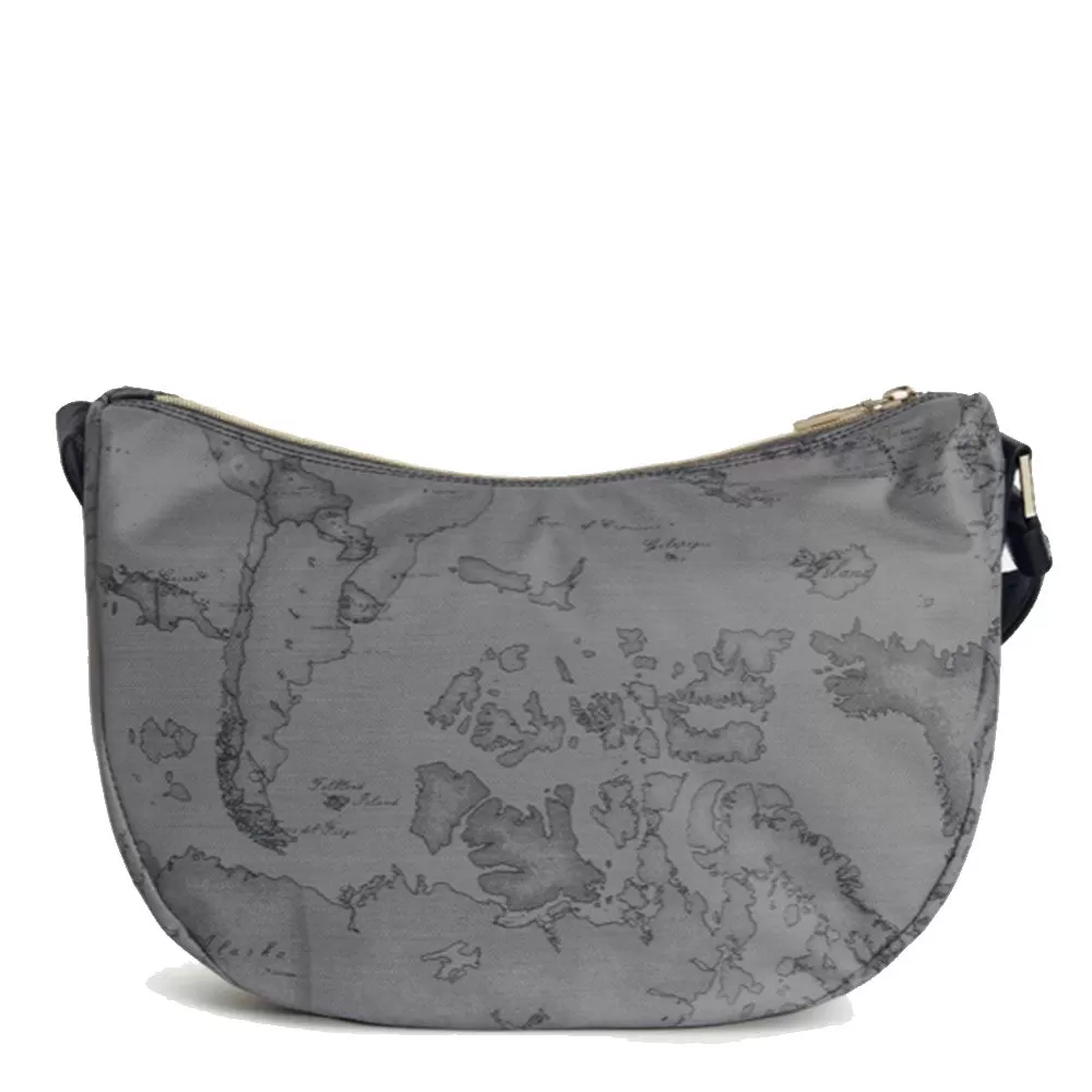 Borsa Donna Mezzaluna Media 1A Classe Alviero Martini linea Soft Generation stampa Geo Dark Grigio GV78