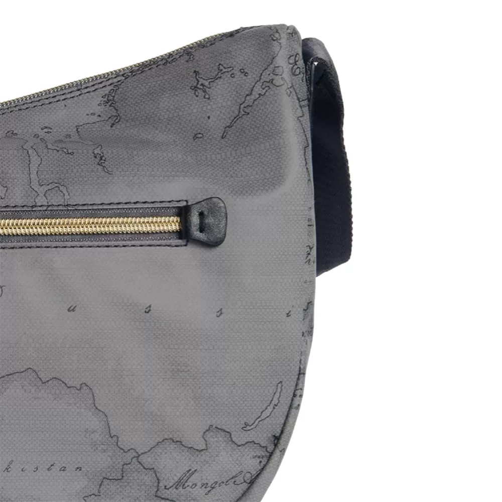 Borsa Donna Mezzaluna Media 1A Classe Alviero Martini linea Soft Generation stampa Geo Dark Grigio GV78