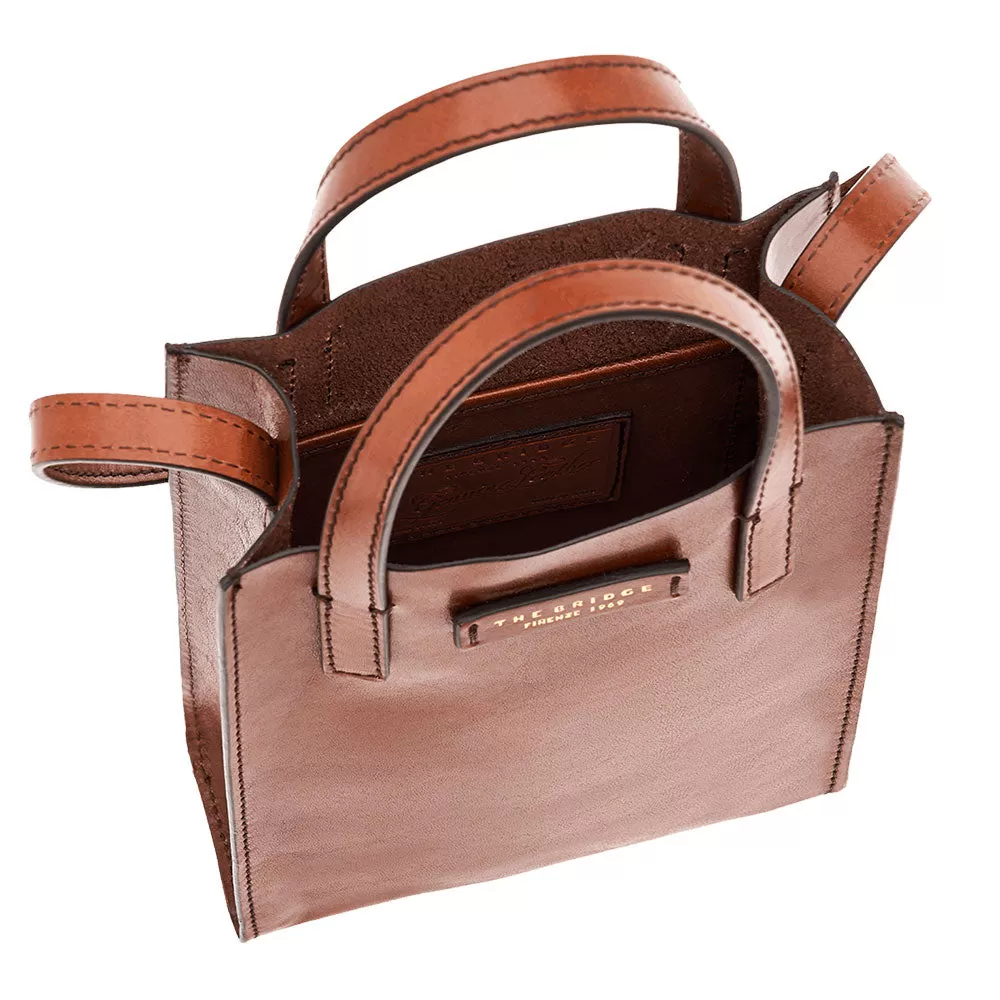 Borsa Donna Small a Mano THE BRIDGE in Pelle Marrone linea Mirra