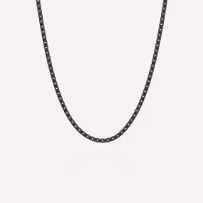 Boxed Chain Necklace Black Adjustable 50-60cm/20-24'