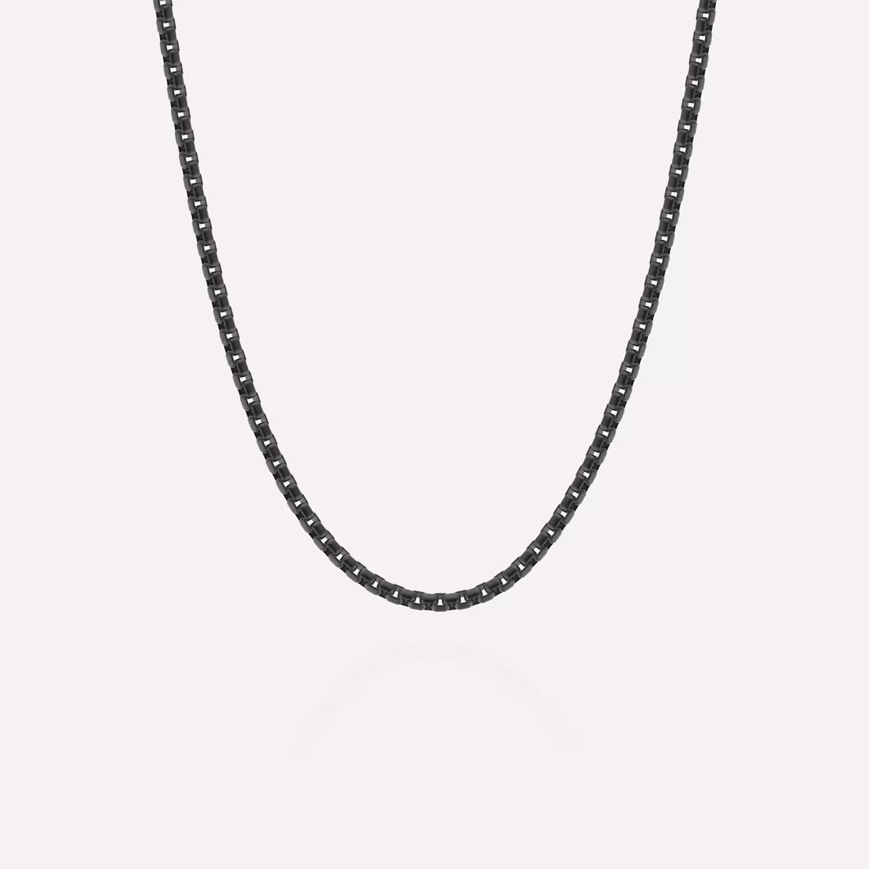 Boxed Chain Necklace Black Adjustable 50-60cm/20-24'