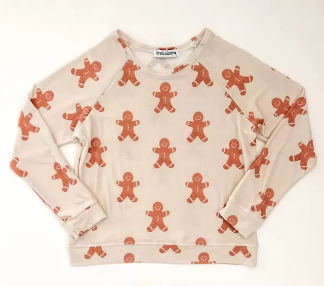 Brokedown Clothing Women's Gingerbread Man Cream  Sweatshirt