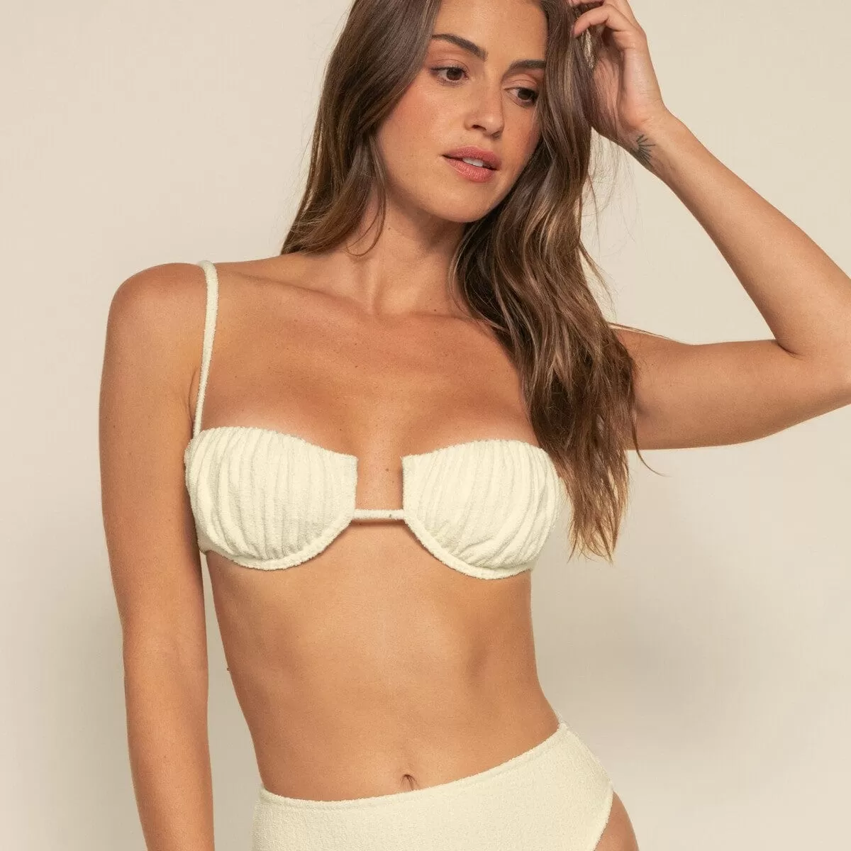 Buttercream Rib Petal Bikini Top