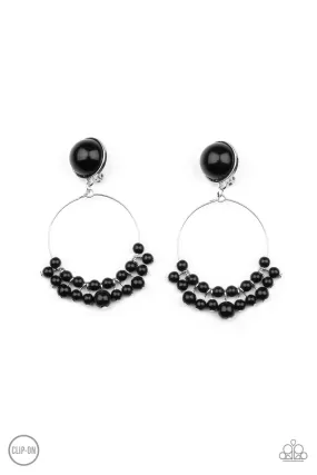 Cabaret Charm - Black Clip-On Earring