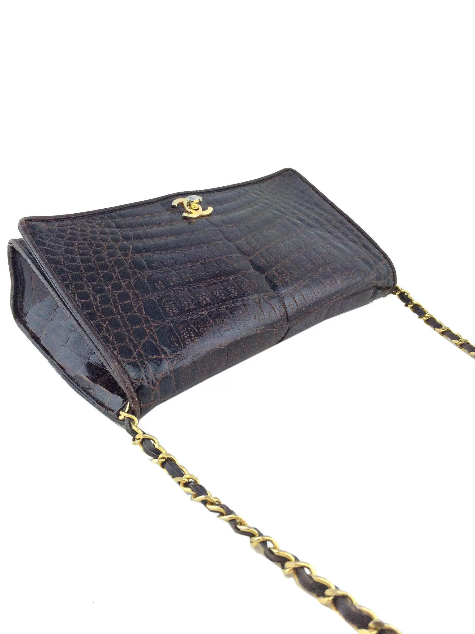 Chanel Vintage Crocodile Flap Shoulder Bag