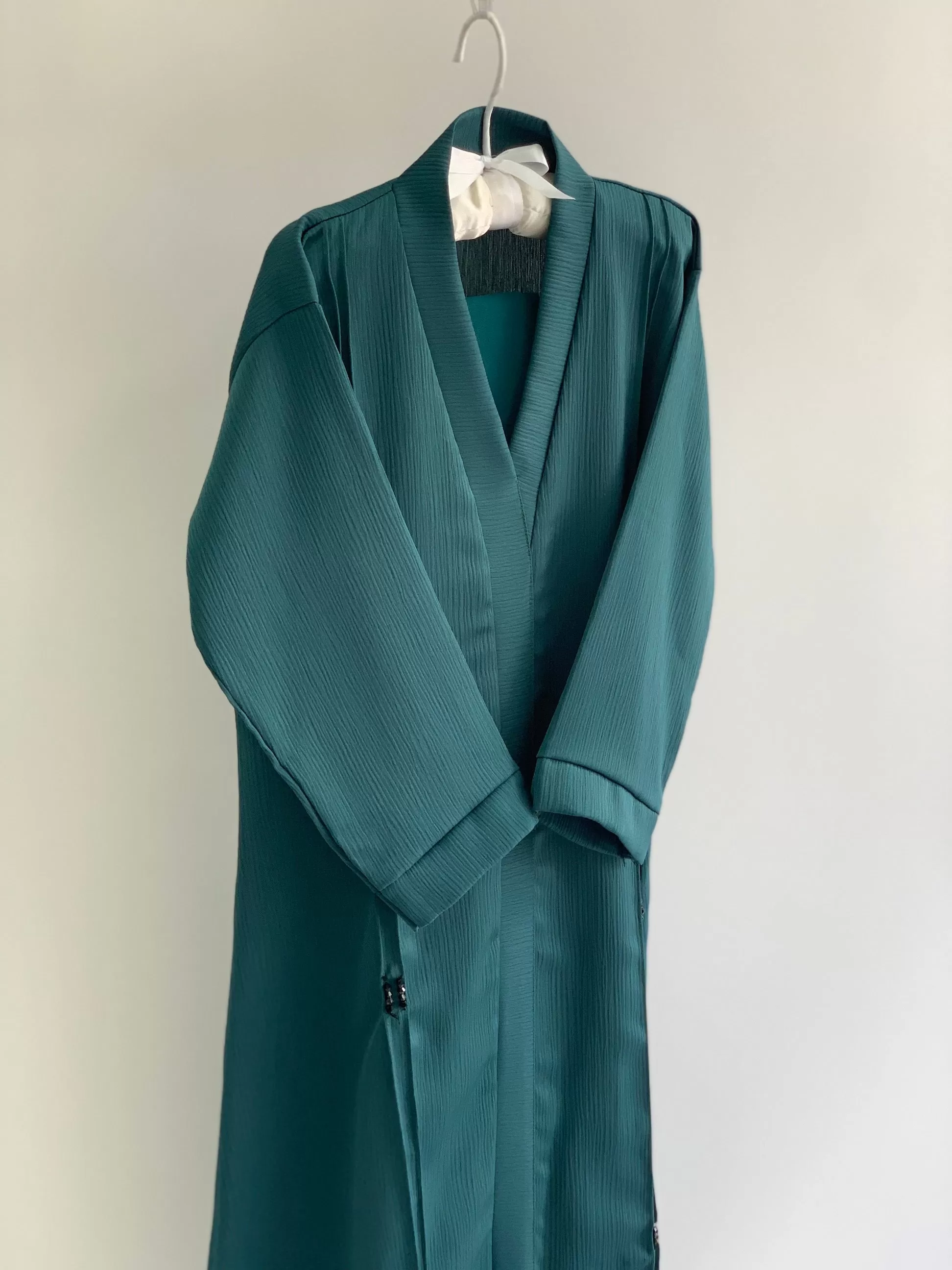 Children Textured Closed abaya- Arabian Green