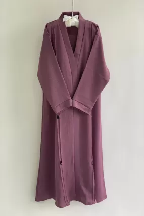 Children Textured Closed abaya- Mauve