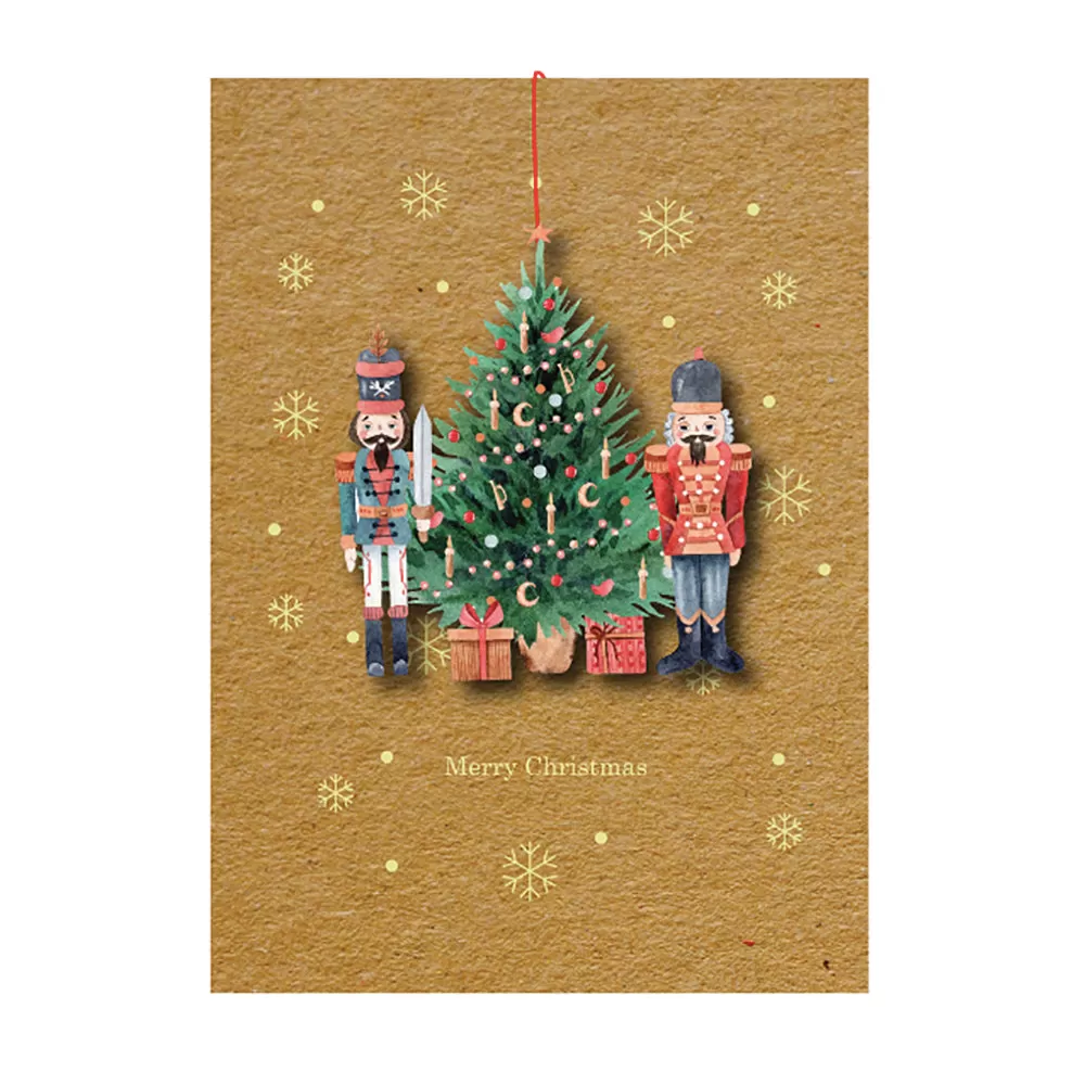 Christmas Card with Wooden Ornament