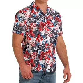 Cinch Men's Hawaiian Print Short Sleeve Camp Shirt