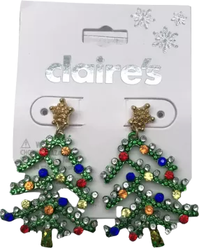 Claire's Multicoloured Christmas Tree Earrings One Size