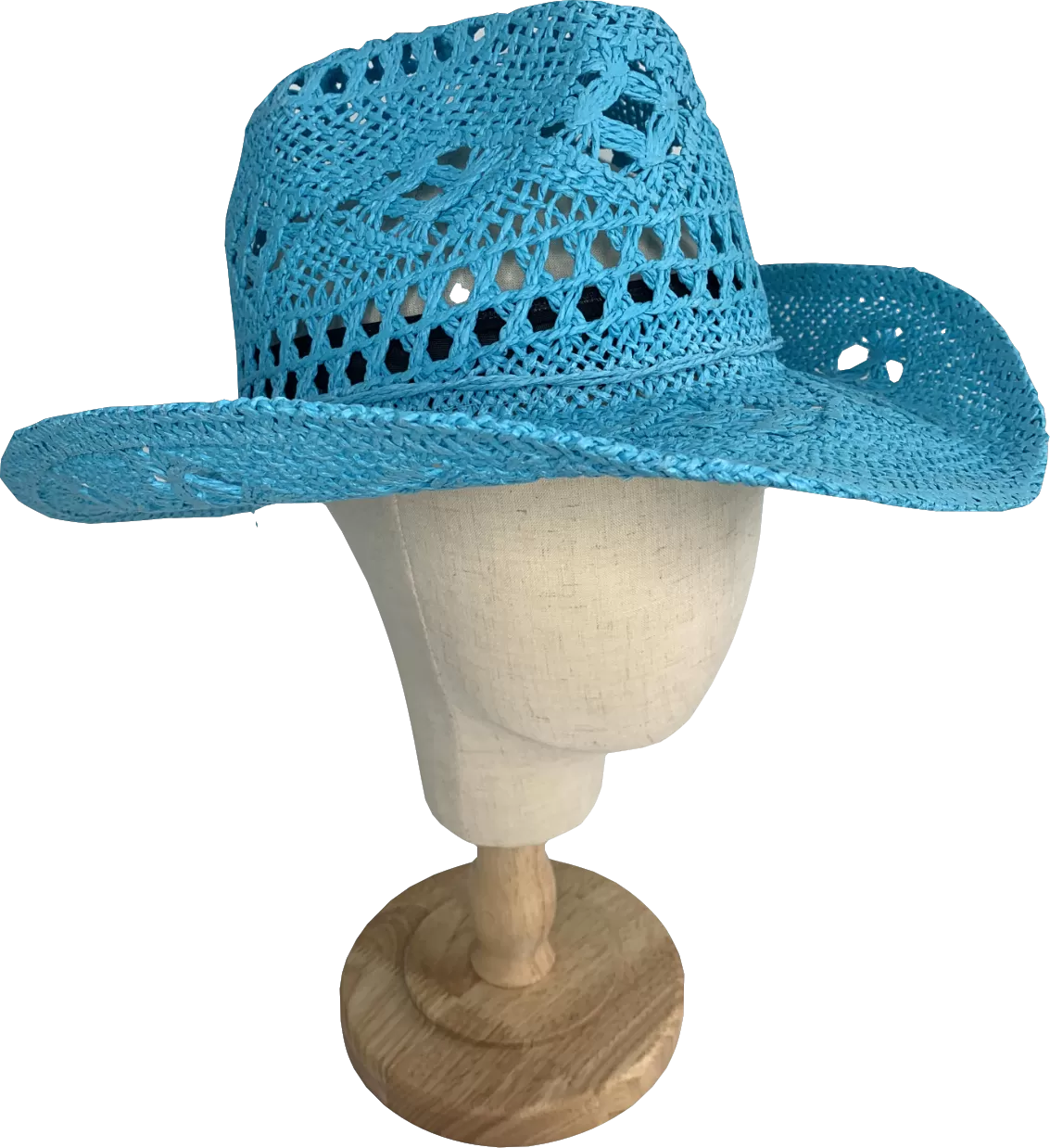 Collusion Wide Boy Cowboy Hat In Bright Blue One Size