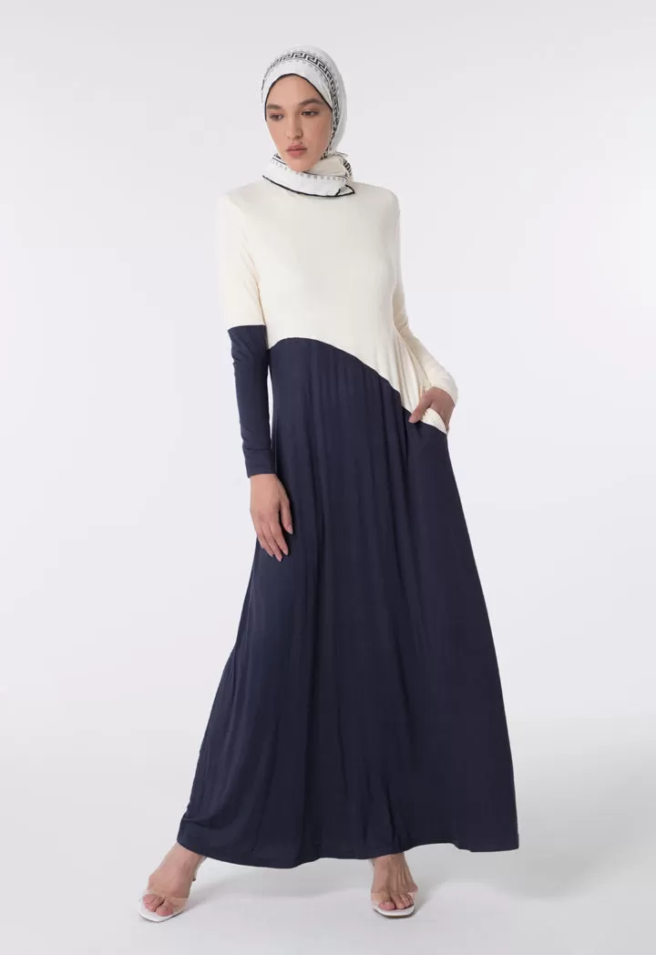 Color block Abaya