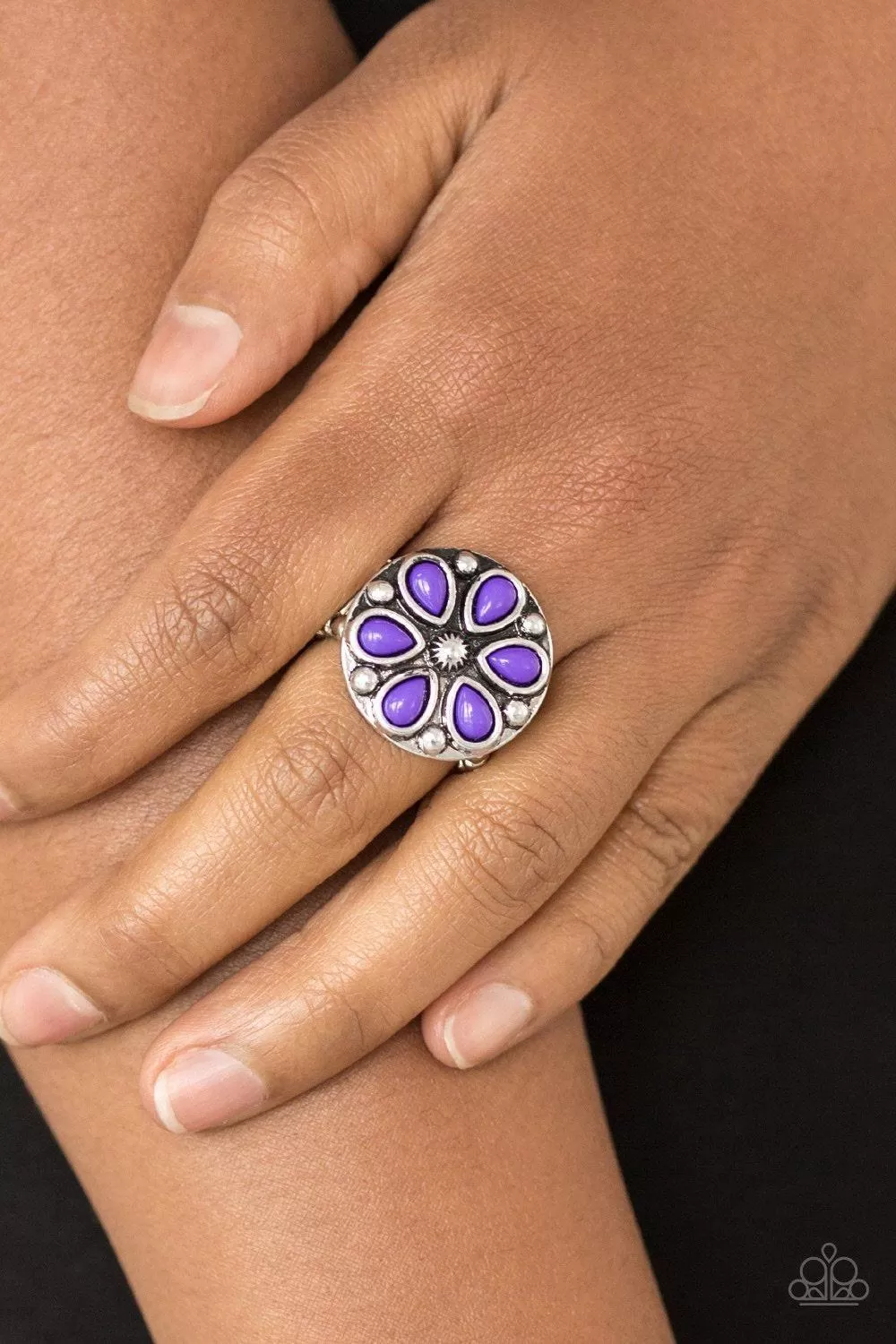 Color Me Calla Lily Purple Flower Ring - Paparazzi Accessories