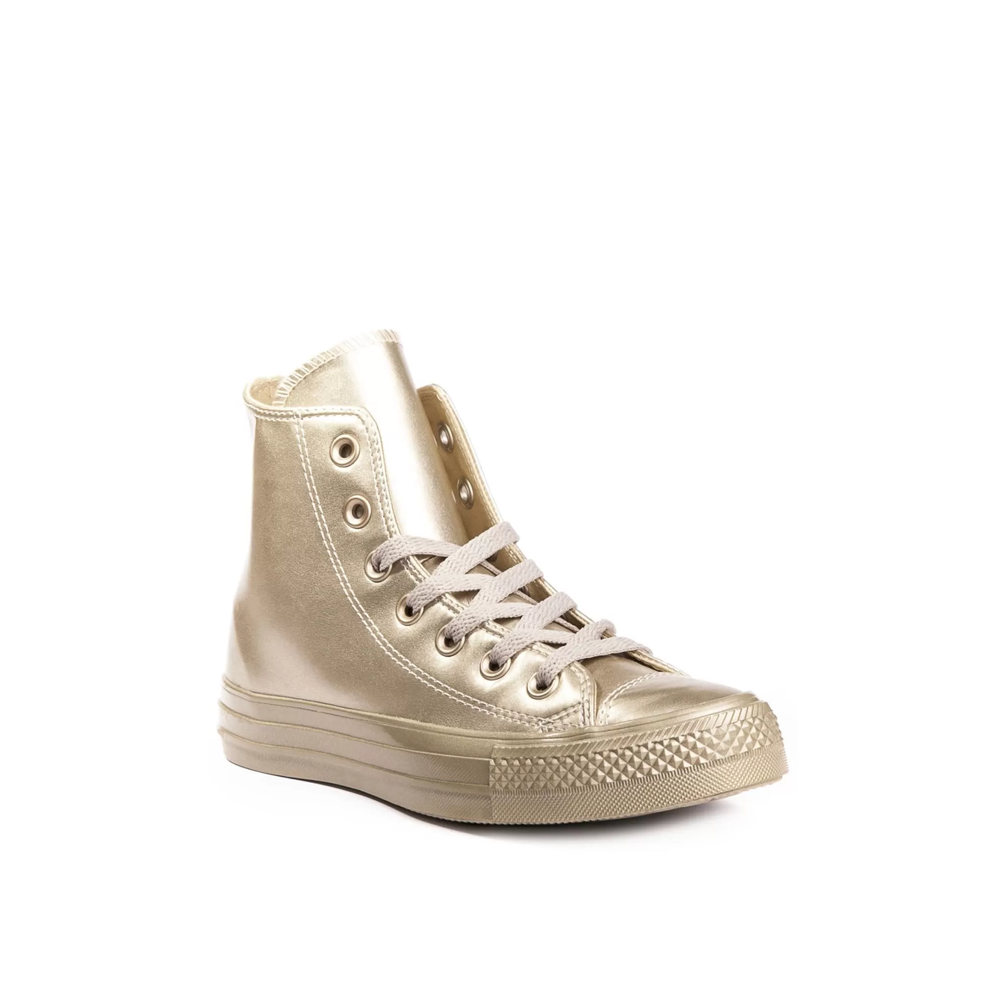 Converse Chuck Taylor All Star Hi Lace-Up Gold Smooth Leather Womens Plimsolls 157631C