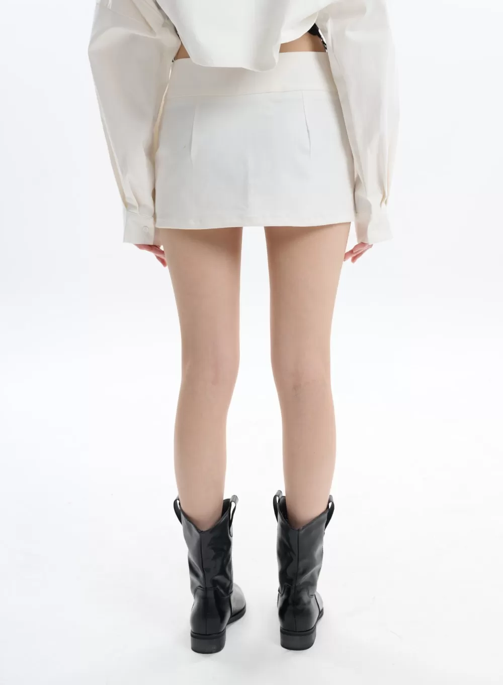 Cotton Chic Zip-Up Mini Skirt IF413