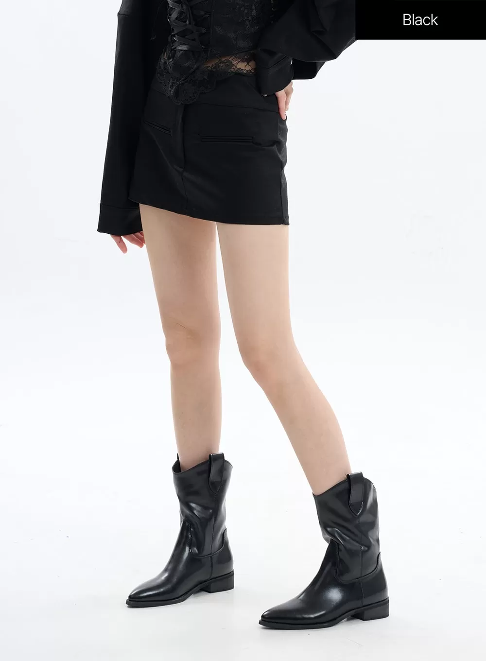 Cotton Chic Zip-Up Mini Skirt IF413