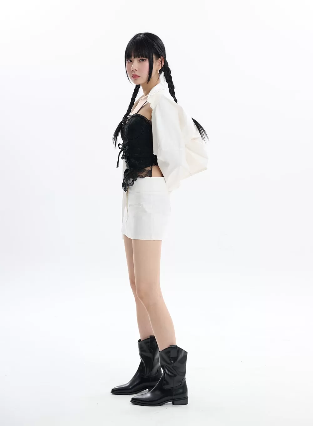 Cotton Chic Zip-Up Mini Skirt IF413