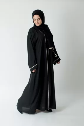 Cream Border Abaya