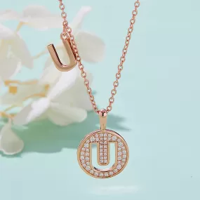 Customized U Letter Moissanite Diamond Necklace