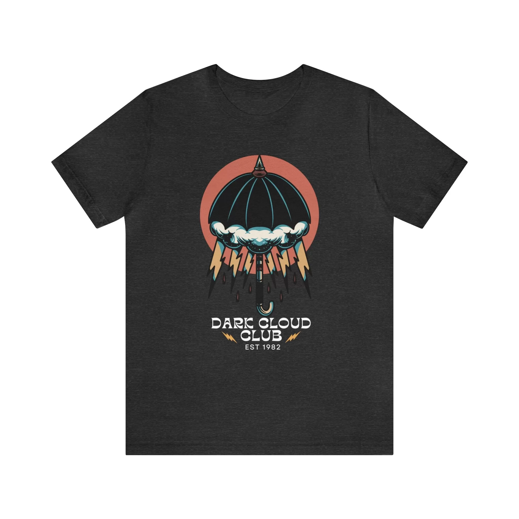 Dark Cloud Club Umbrella Lightning Tattoo T-shirt / Dark Cloud Lightning Eye Unisex Traditional Tattoo Tee Shirt / Punk Rock Clothing Tshirt