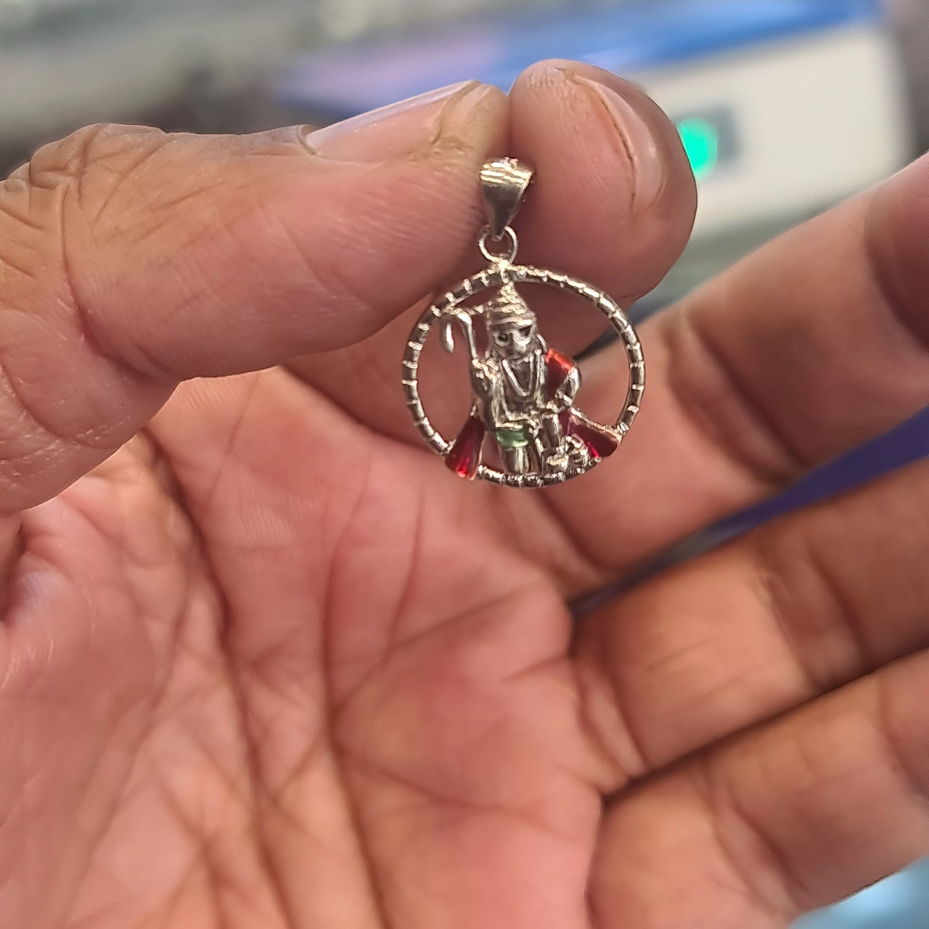 Divine Grace in Silver: Hanuman Pendant, a Symbol of Strength and Protection