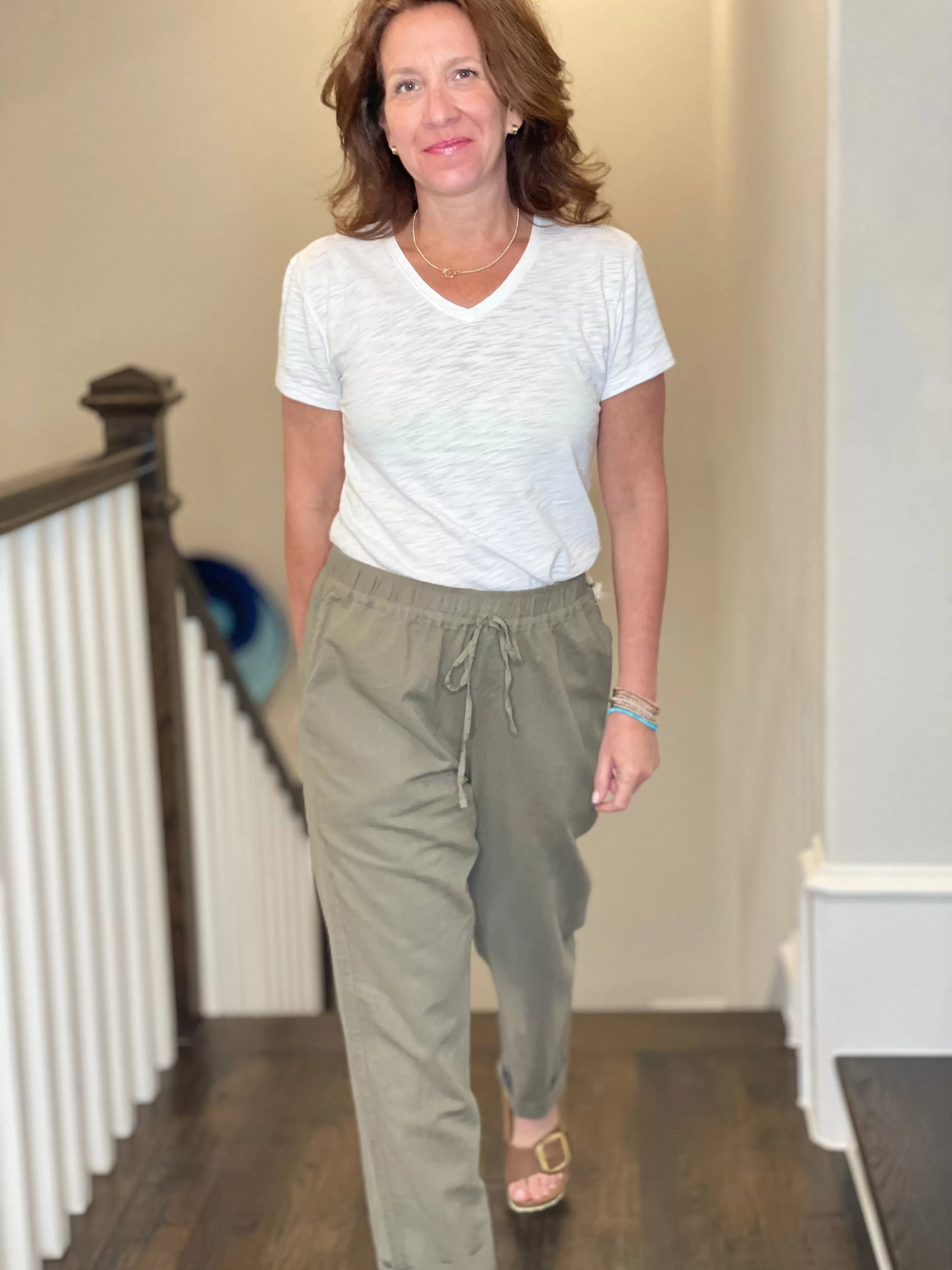 Dylan Drawstring Pant in Olive