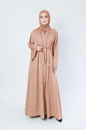 Embellished Flared Sleeve Umbrella Cut Open Abaya- 4 Colours