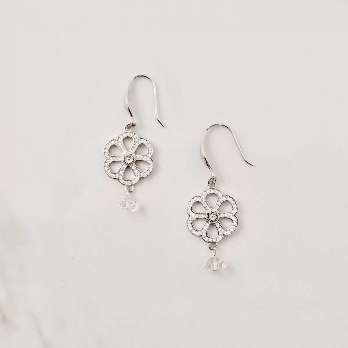 Fallyn Ferris Wheel Earrings with Herkimer Diamonds